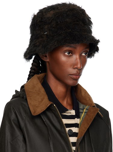 Шапка OUR LEGACY Shaggy Faux-Fur Logo Hardware Bucket Hat Черно | A4258BOB, 1