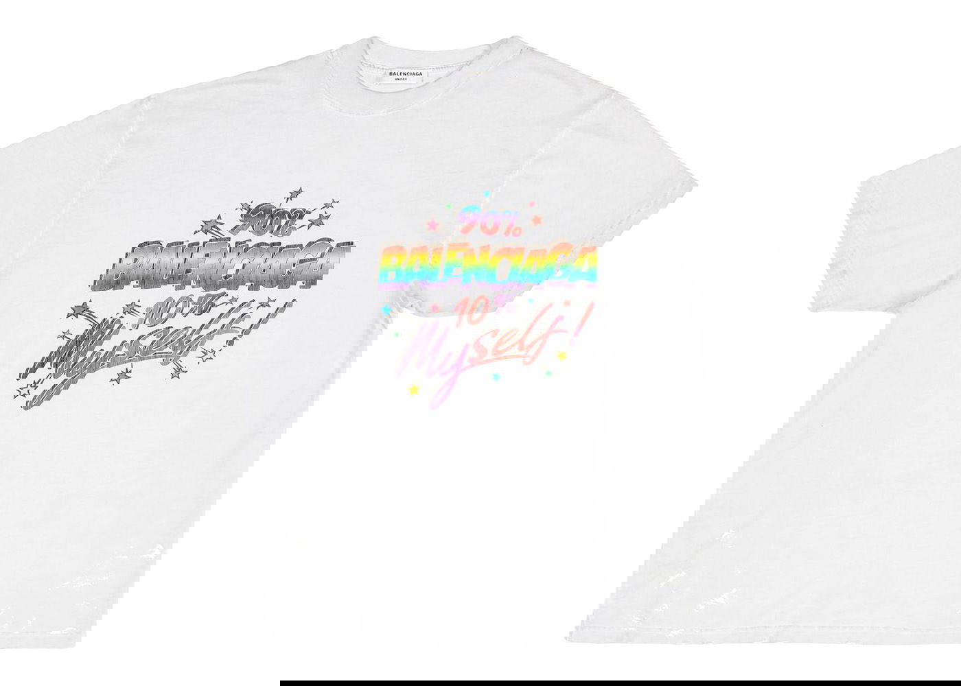 Тениска Balenciaga 90/10 Large Fit Vintage T-Shirt Бяло | 641655TMVH39012, 0