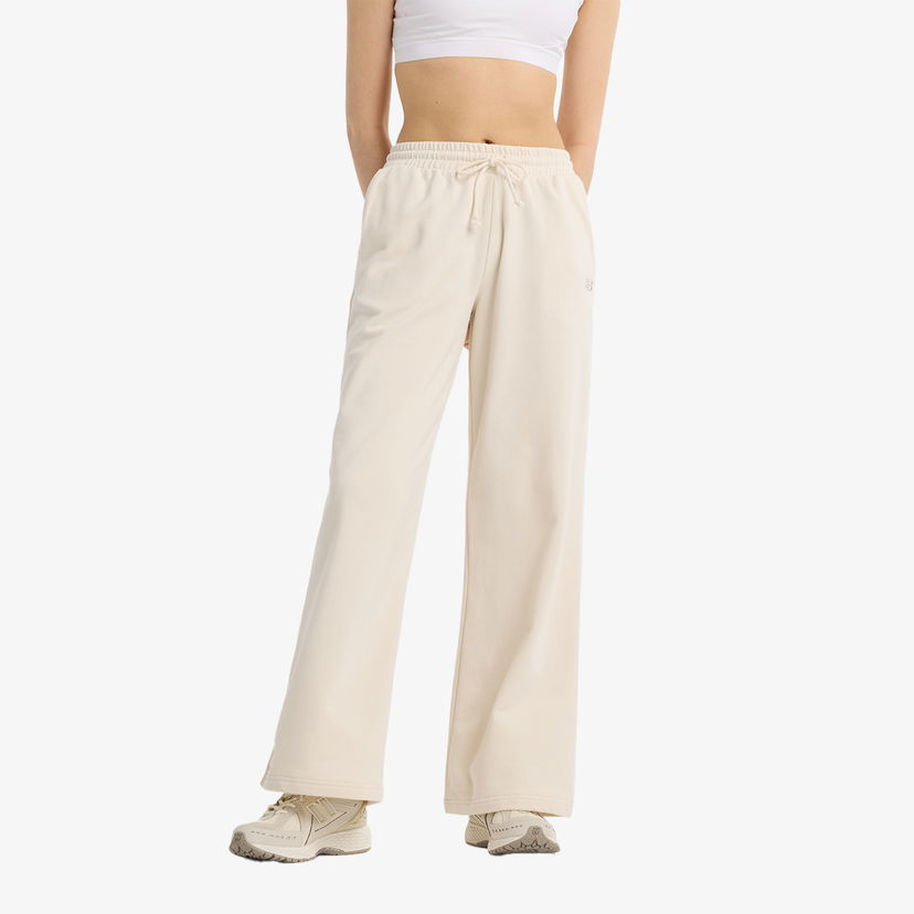 Спортни панталони New Balance Coastal Wide-Leg Drawstring Sweatpants Бежово | WP51503-LIN