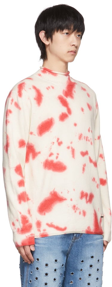 Пуловер We11done We11done Tie-Dye Mock Neck Sweater Червено | WD-KT1-22-604-U-RD, 1