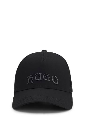 Шапка с козирка BOSS Cotton-Twill Baseball Cap with Metallic-Effect Embroidered Logo Черно | 50550608, 0