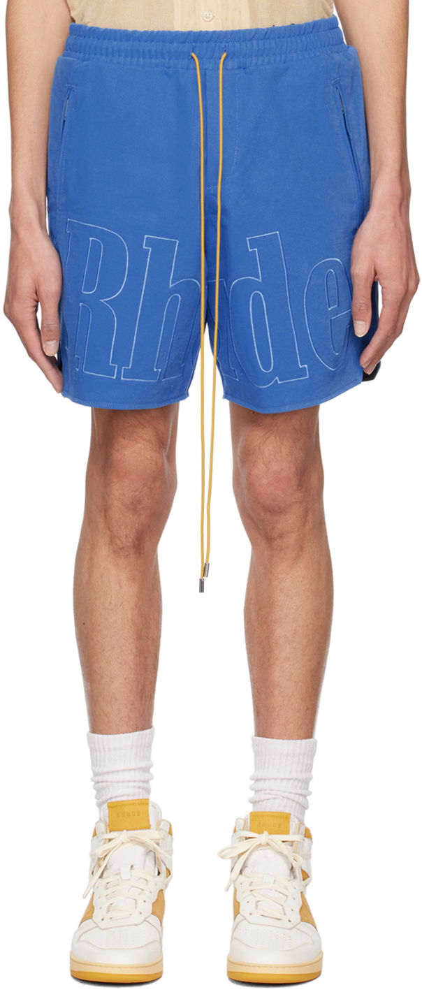 Къси панталони Rhude Rhude Embroidered Shorts Синьо | RHPS23SH18821195, 0