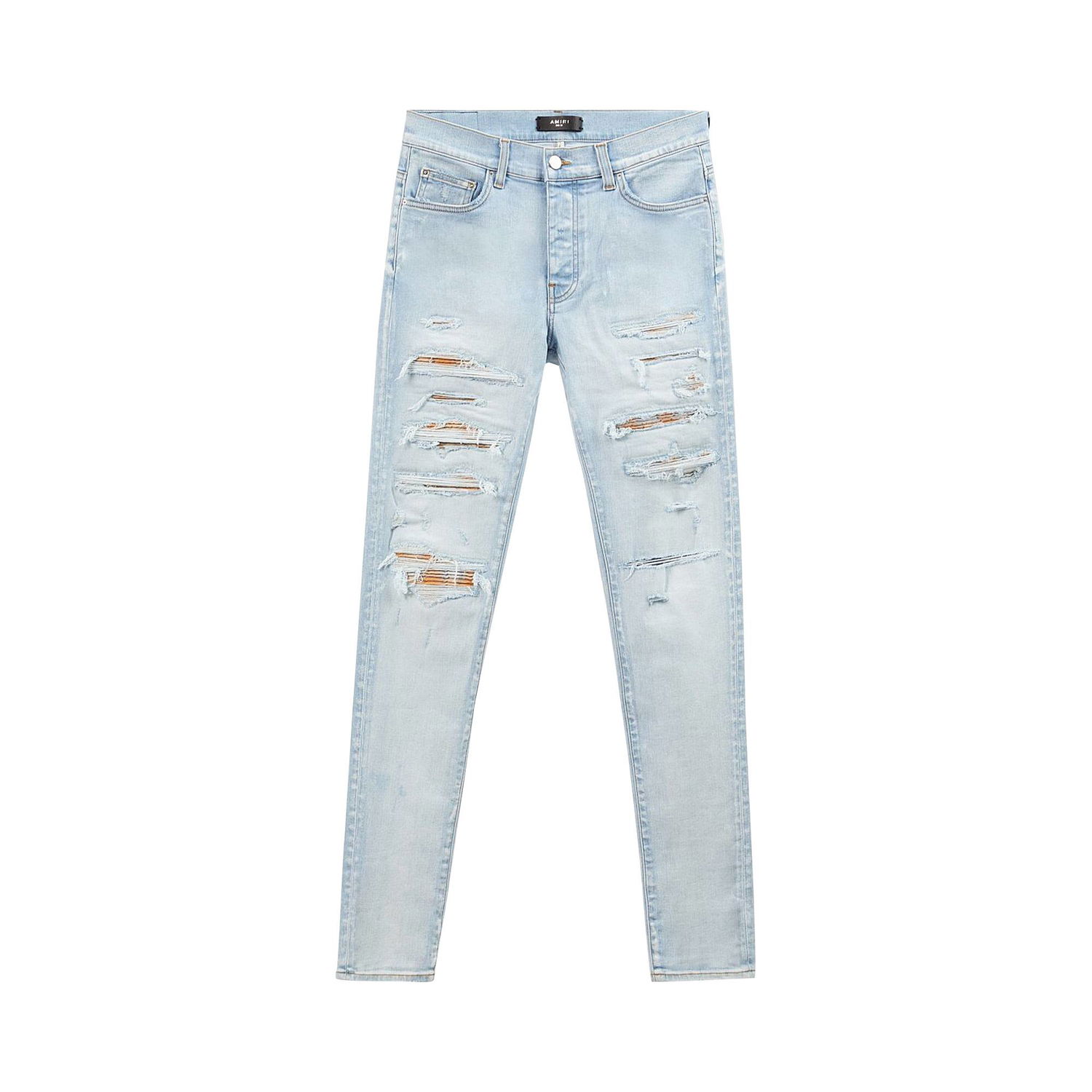 Дънки AMIRI Plaid Thraser Jeans Синьо | PF22MDS018 485 LIGH, 1