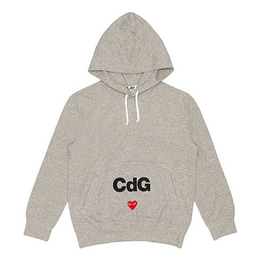 Суитчър Comme des Garçons PLAY x CDG Logo Drawstring Hoodie Сиво | AE-T103-051-1