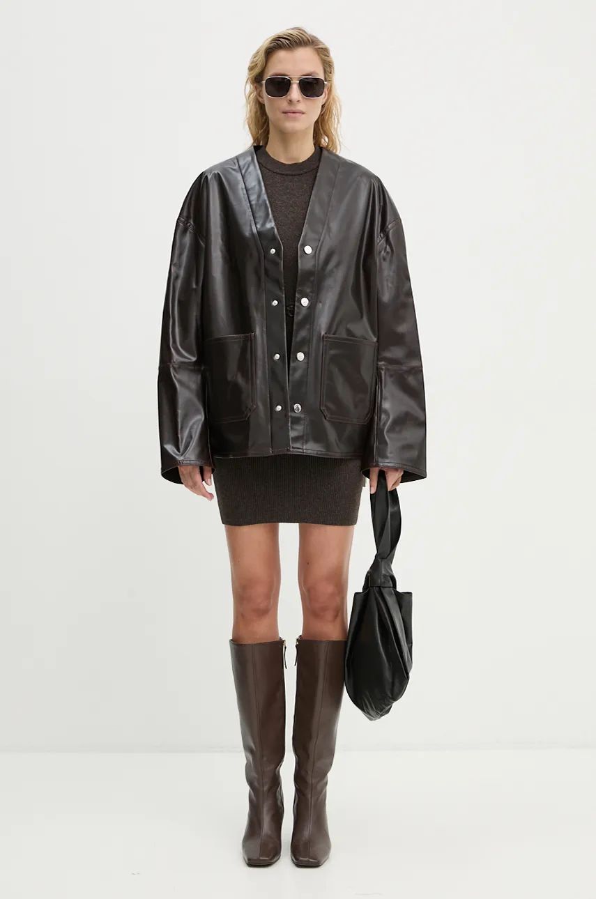 Pокля Nanushka Oversized Wool Mini Dress Кафяво | NW24PFHA28478, 1