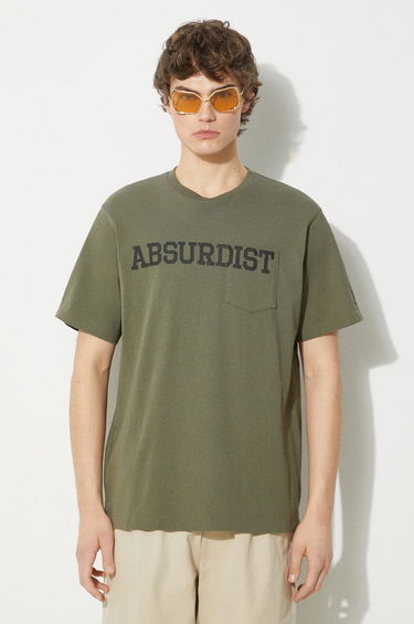 Тениска Engineered Garments Printed Cross Crew Neck T-shirt Зелено | OR424.NP121, 0