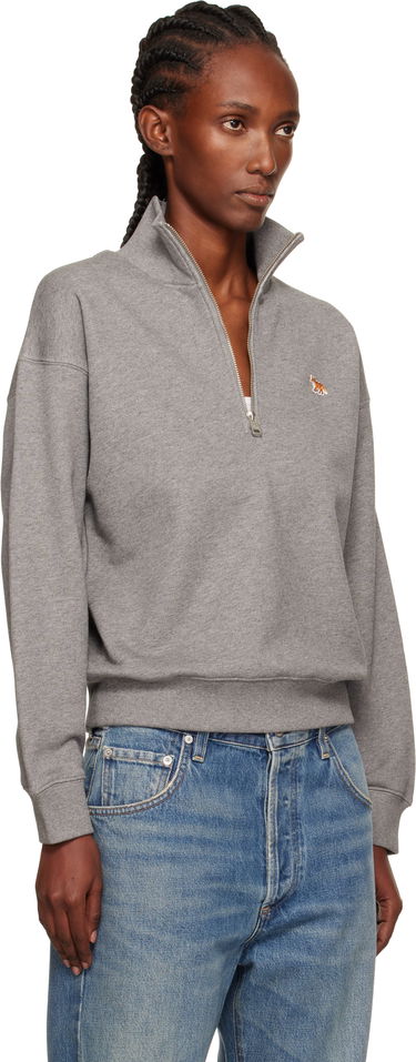 Суитчър MAISON KITSUNÉ Maison Kitsuné Half Zip Baby Fox Patch Sweatshirt Сиво | PW00308KM0341, 1