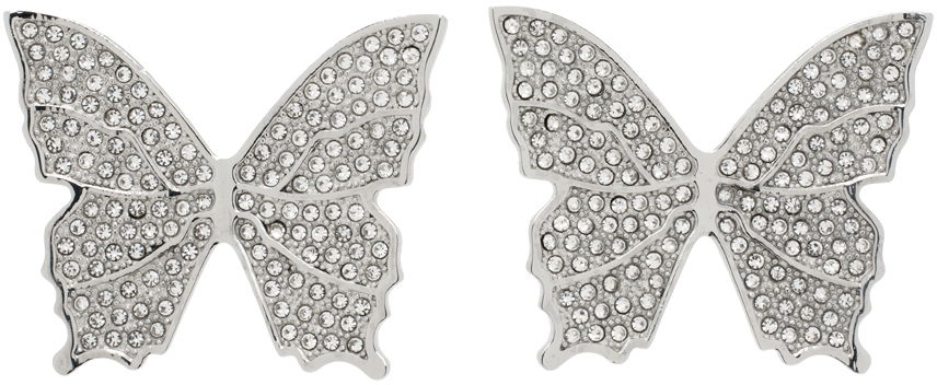 Обеци Blumarine Silver Rhinestone Butterfly Earrings Металик | P422W266A, 0