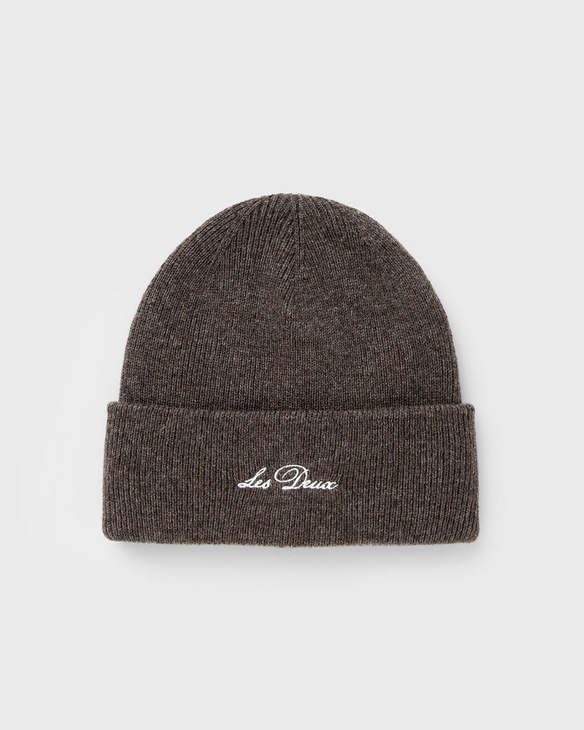 Шапка Les Deux Wayne Embroidered Knit Beanie Кафяво | 1000673-336