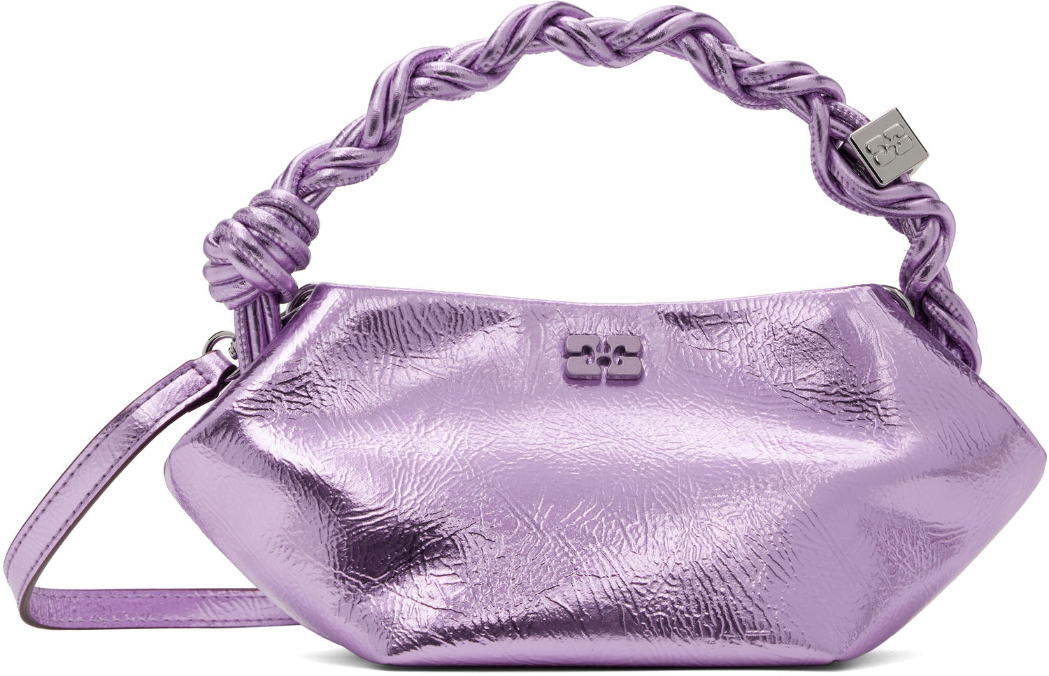 Дамска чанта GANNI Ganni Metallic Mini Bou Bag Лилаво | A6338, 0