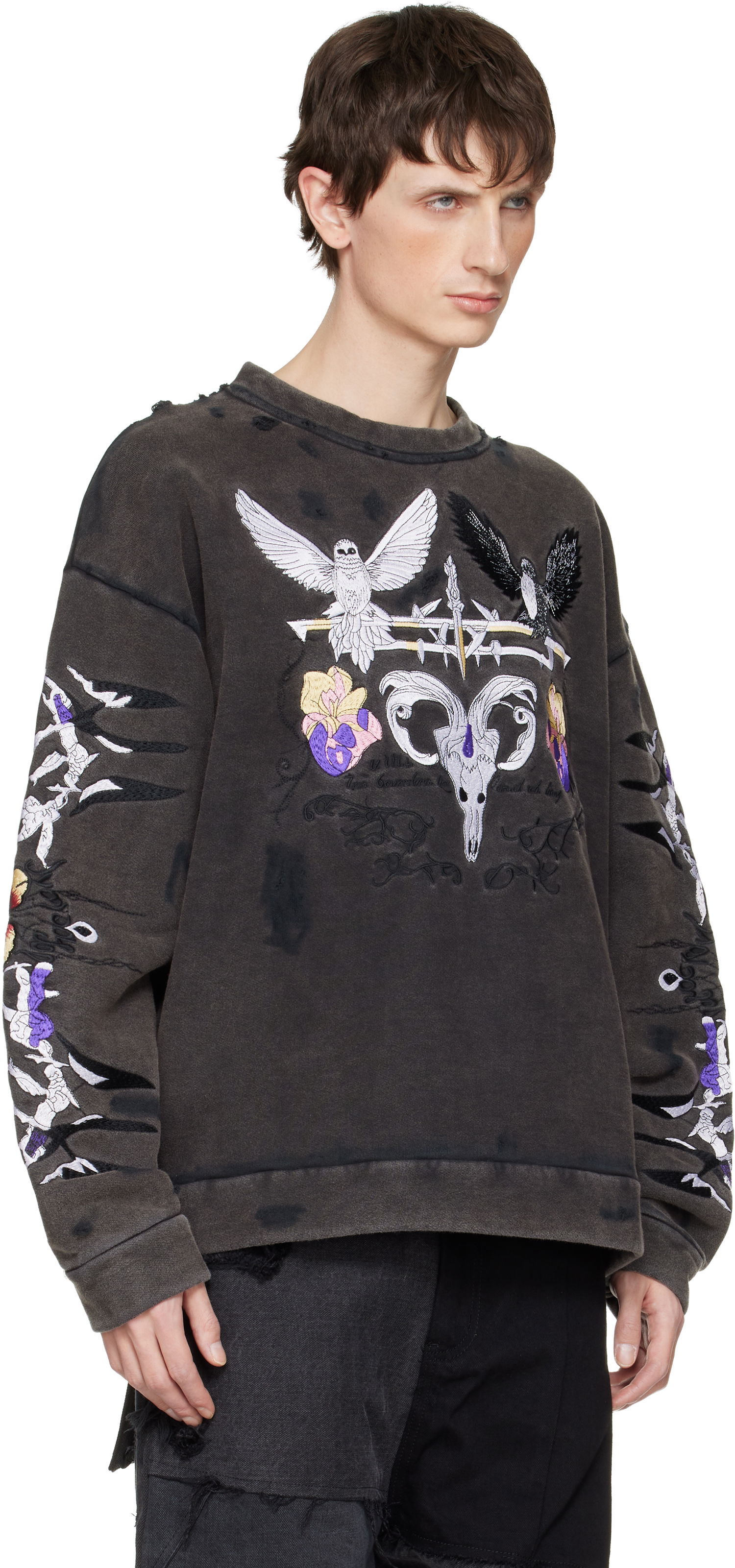 Суитчър Who Decides War Who Decides War Epitome Distressed Embroidered Crewneck Sweatshirt Многоцветен | 1110170002FW25, 1