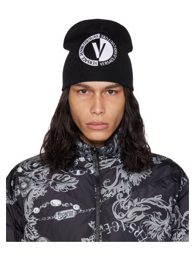 Шапка Versace Jeans Couture Embroidered Beanie Черно | E75YAZK45_EZG122