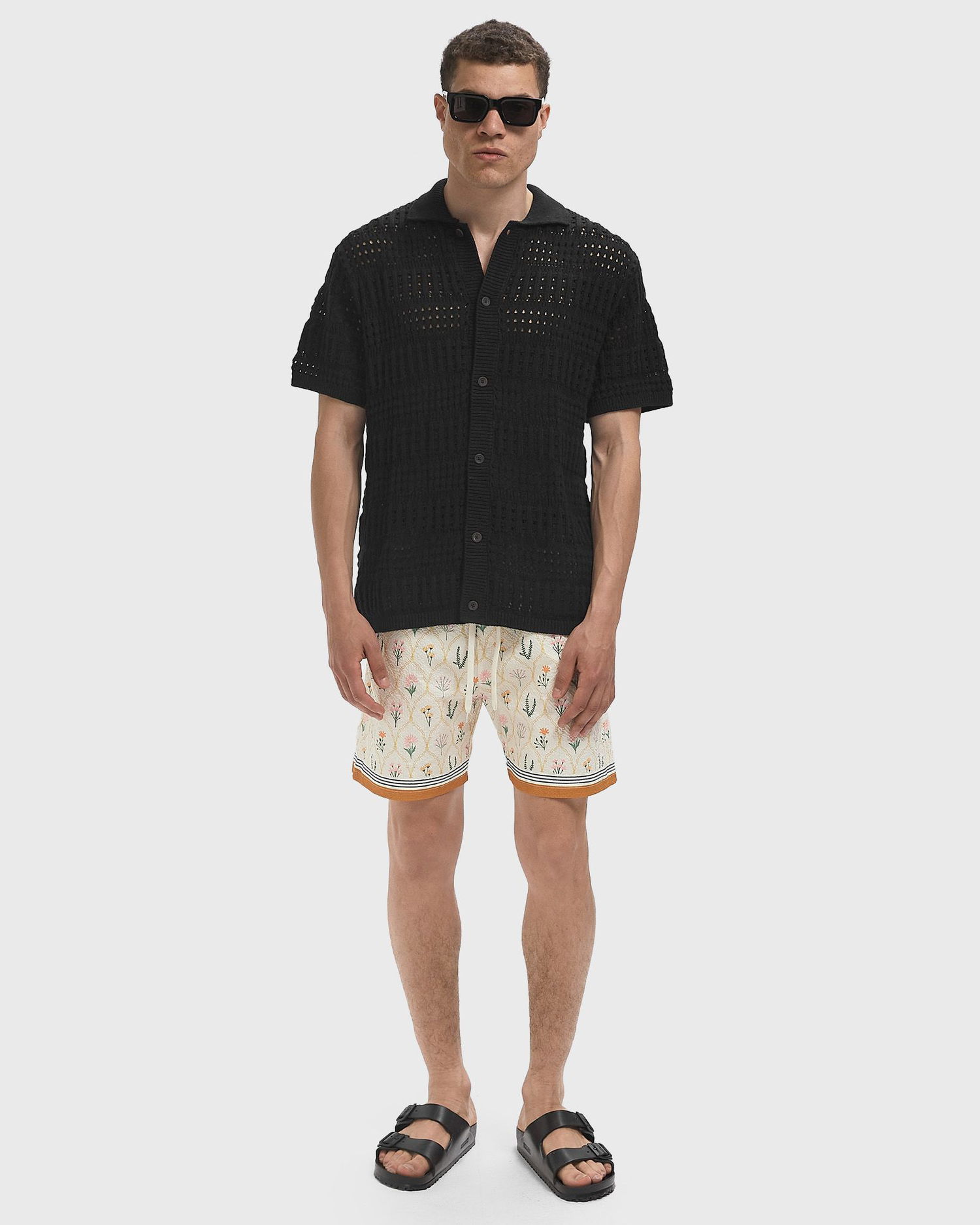 Поло тениска Les Deux Elvin Knitted Short Sleeve Polo Shirt Черно | 1000040-100, 1