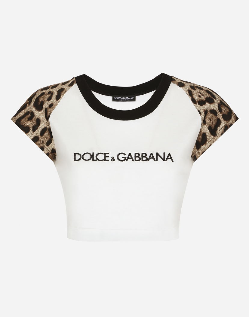 Тениска Dolce & Gabbana Short-sleeved T-shirt With Logo Бяло | F8U46ZGDBZVW0111