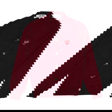 Пуловер Comme des Garçons PLAY Heart Wool Cardigan Бургунди | az n008 051 4, 1