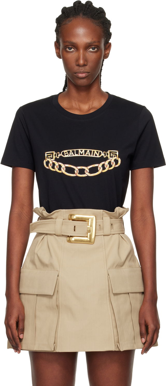 Short-Sleeved Chain Print T-shirt