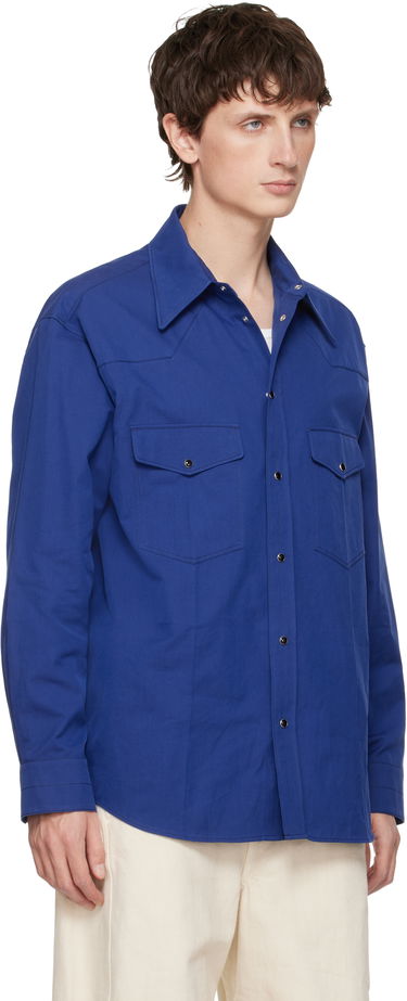 Риза LEMAIRE Western Snap-Button Shirt with Contrast Stitching Черно | SH1193 LF1475, 4