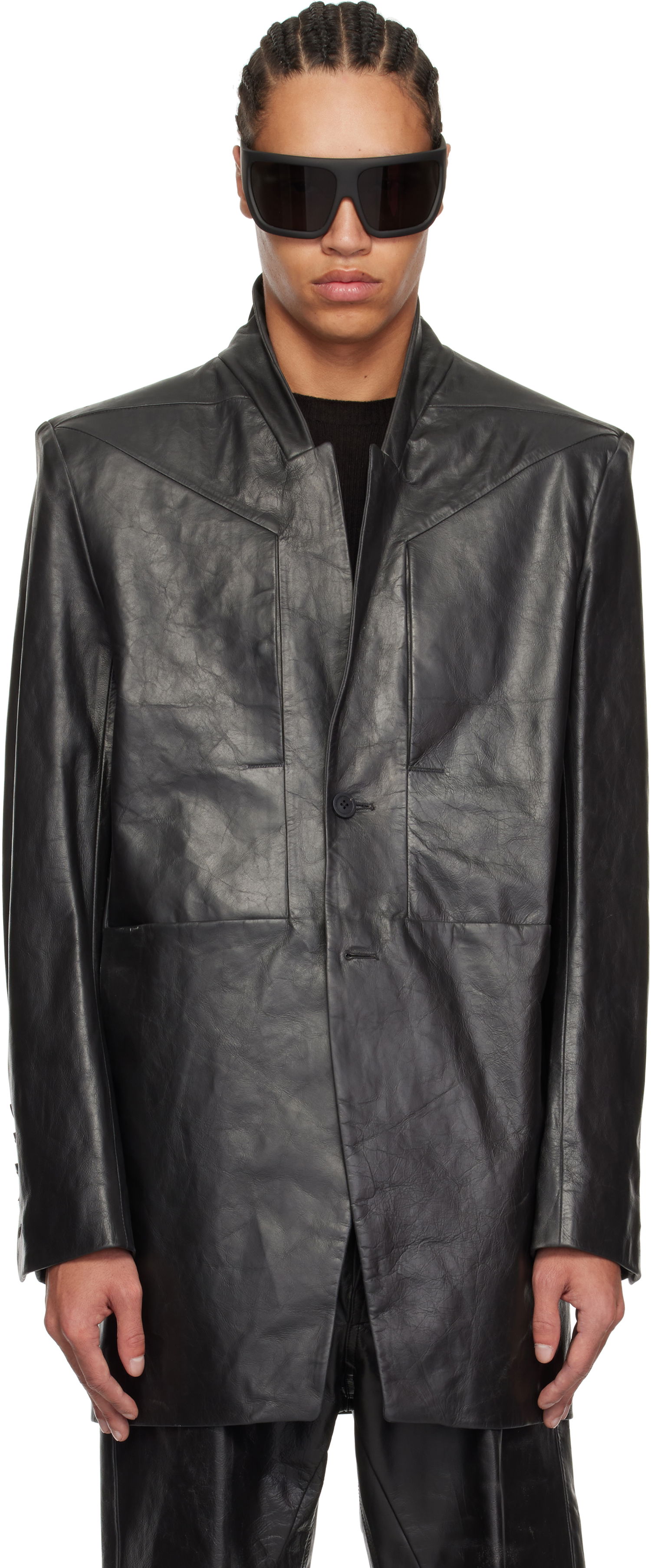 Яке Rick Owens Rick Owens Hollywood Lido Leather Jacket Черно | RU01E5753 LTP, 0