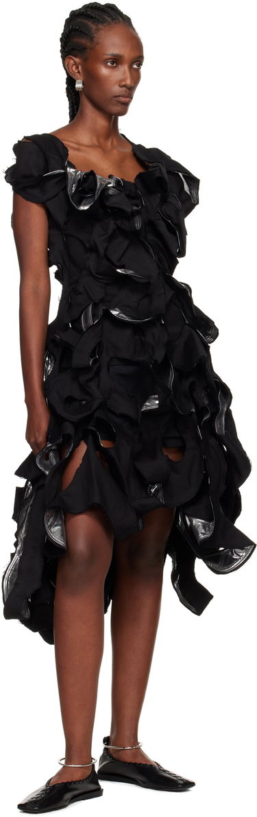 Pокля Yohji Yamamoto YOHJI YAMAMOTO Cut-Out Midi Dress Черно | FP-D12-831, 3
