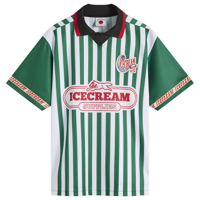 Фланелка BBC IceCream Striped Football Jersey, Size Large Зелено | IC25324-GRN