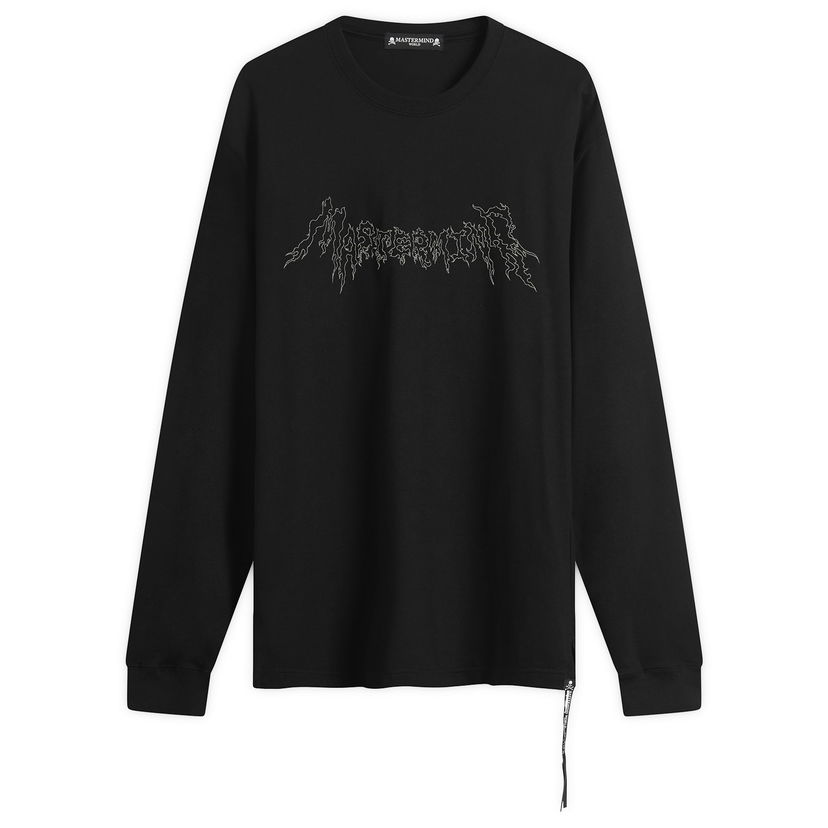 Тениска Mastermind WORLD MASTERMIND WORLD Beaded Long Sleeve T-Shirt Черно | MW25S15-TS070-011