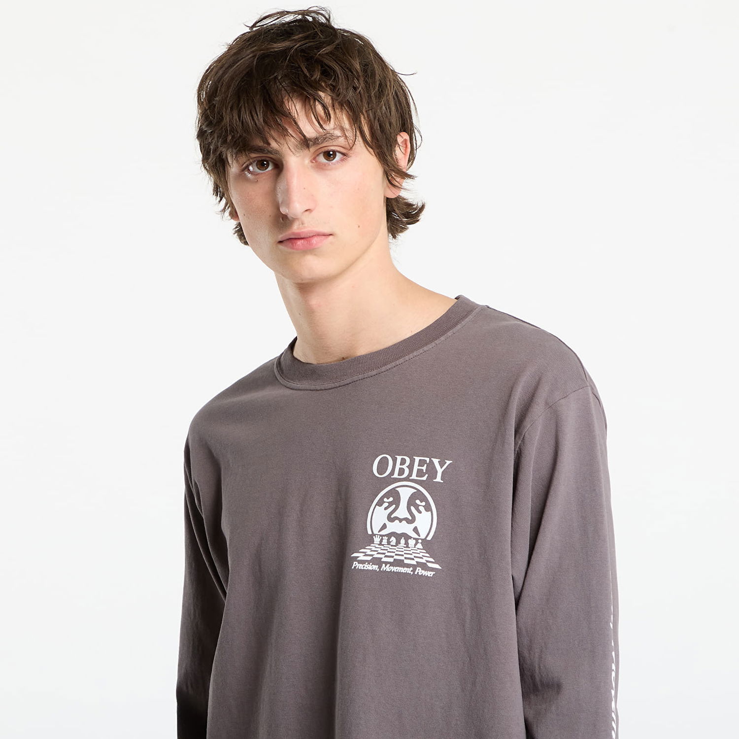 Тениска OBEY Precision Pigment Dusty Black Сиво | 168004226-DBA, 1