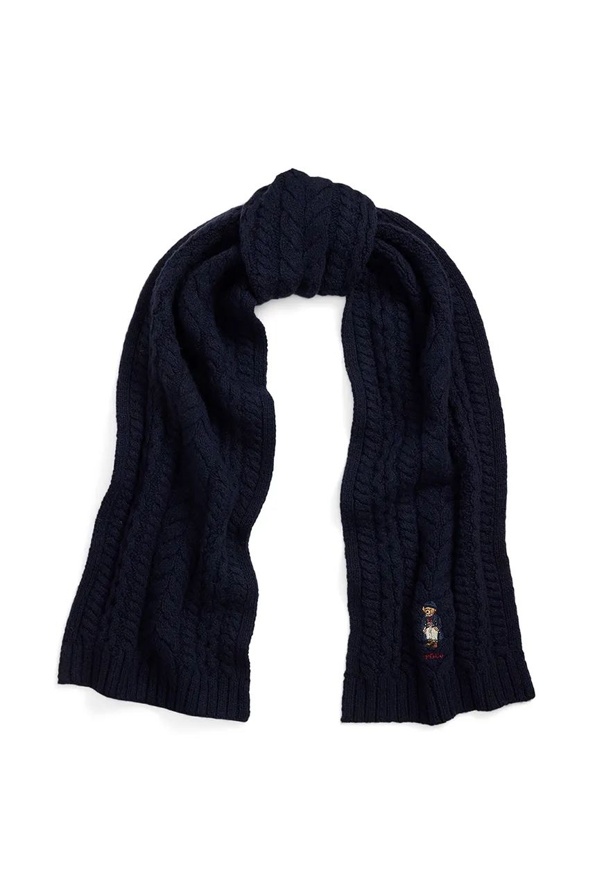 Шал Polo by Ralph Lauren Cable-Knit Wool Scarf Тъмно синьо | 455961992, 0