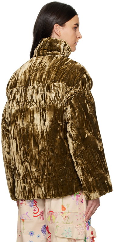 Пухо яке Collina Strada Collina Strada Velvet Puffer Jacket Кафяво | XX5001 CRUSHED VELVET, 2