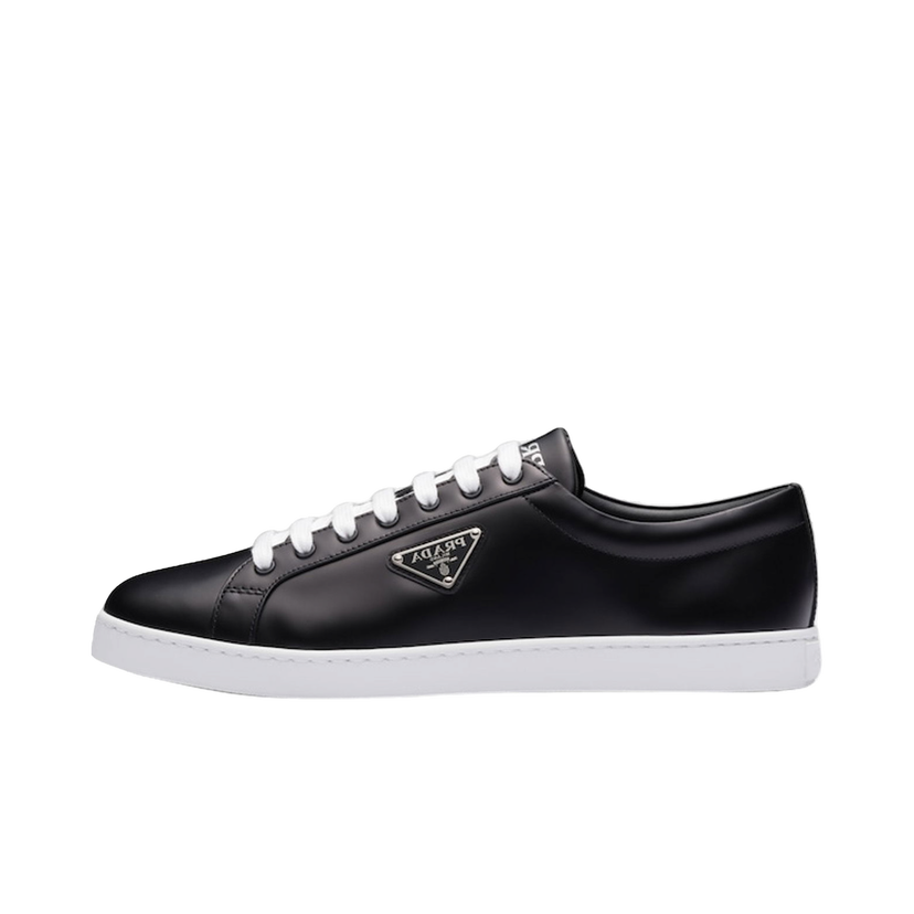 Кецове и обувки Prada Brushed Sneakers Leather 'Black White' Черно | 2EE376_3F0E_F0632