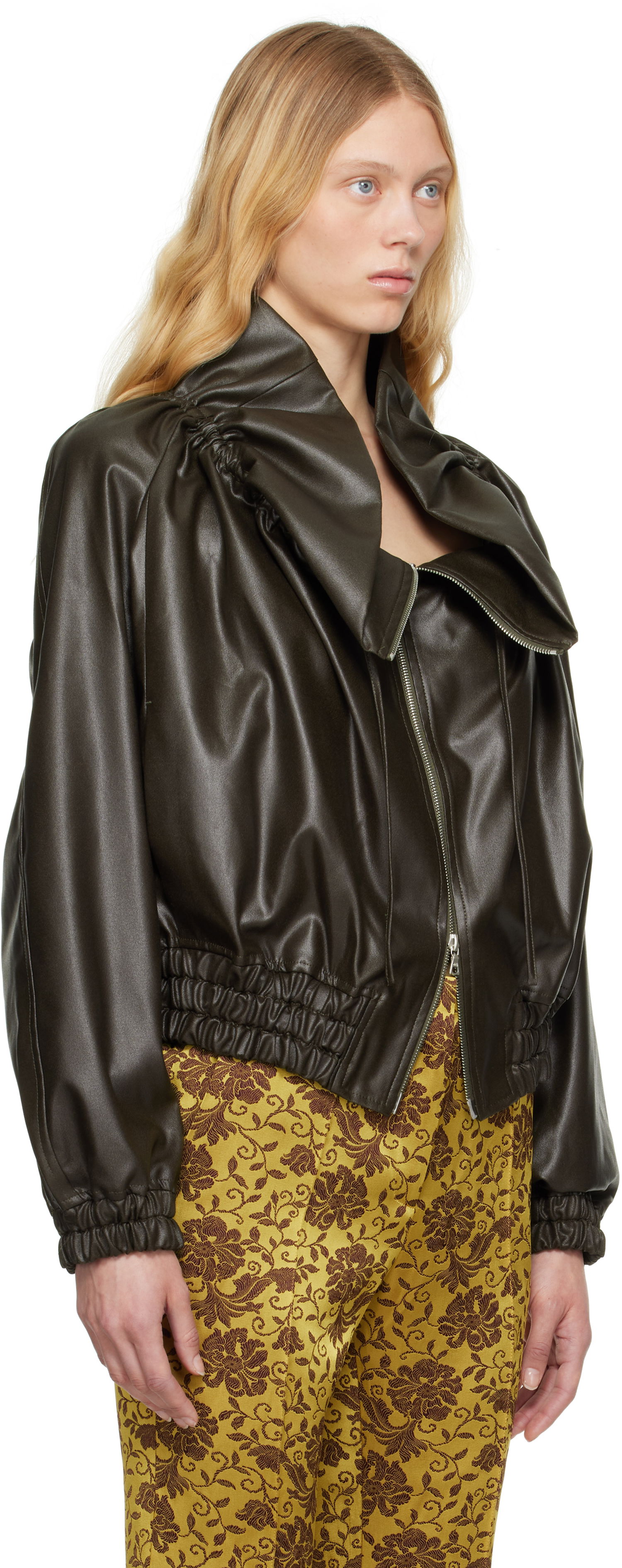 Яке бомбър Dries Van Noten Dries Van Noten Cocoon Bomber Jacket Зелено | 251-010510-1502, 1