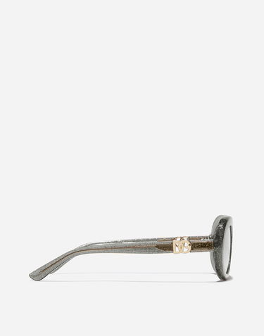Слънчеви очила Dolce & Gabbana Dolce & Gabbana DNA Glitter Oval Sunglasses Сиво | VG600PVN1879V000, 2