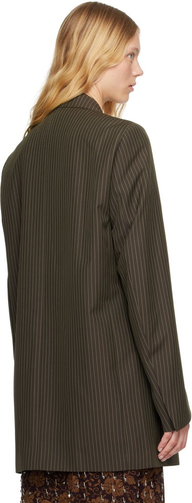 Яке Dries Van Noten Dries Van Noten Pinstriped Double-Breasted Blazer Кафяво | 251-010409-1065, 2