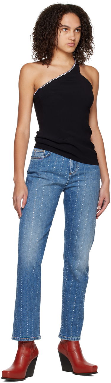 Дънки Stella McCartney Stella McCartney Embellished Straight-Leg Jeans Синьо | 6D00293SOH95, 3