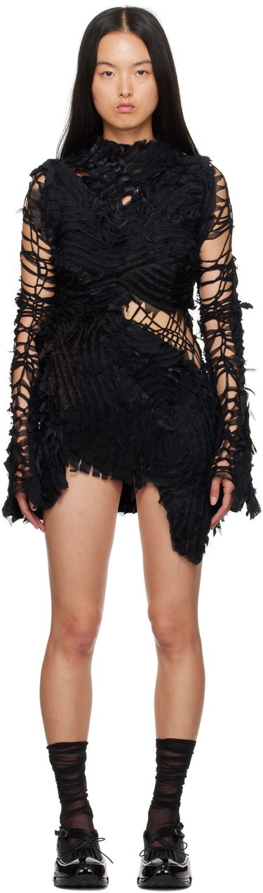 Pокля Collina Strada Collina Strada Chirp Mini Dress Черно | XX4441, 0