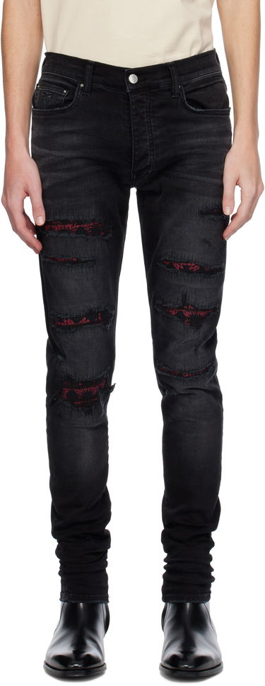 Дънки AMIRI Quad Repaired Skinny Jeans Черно | AMDNSY1100, 0