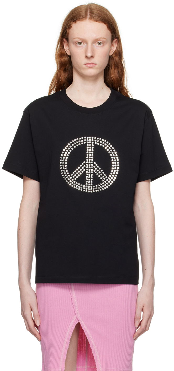 Тениска Moschino Moschino Jeans 'Peace' T-Shirt Черно | 0711 8262