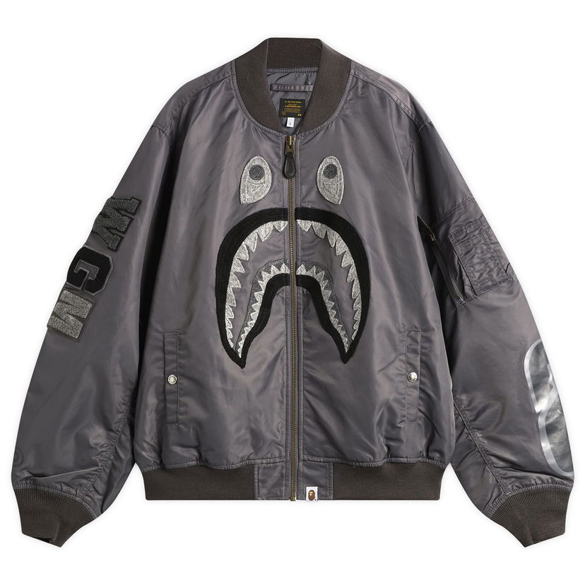 Яке бомбър BAPE Tonal Shark MA-1 Jacket Сиво | 001LJL801313M-CHA