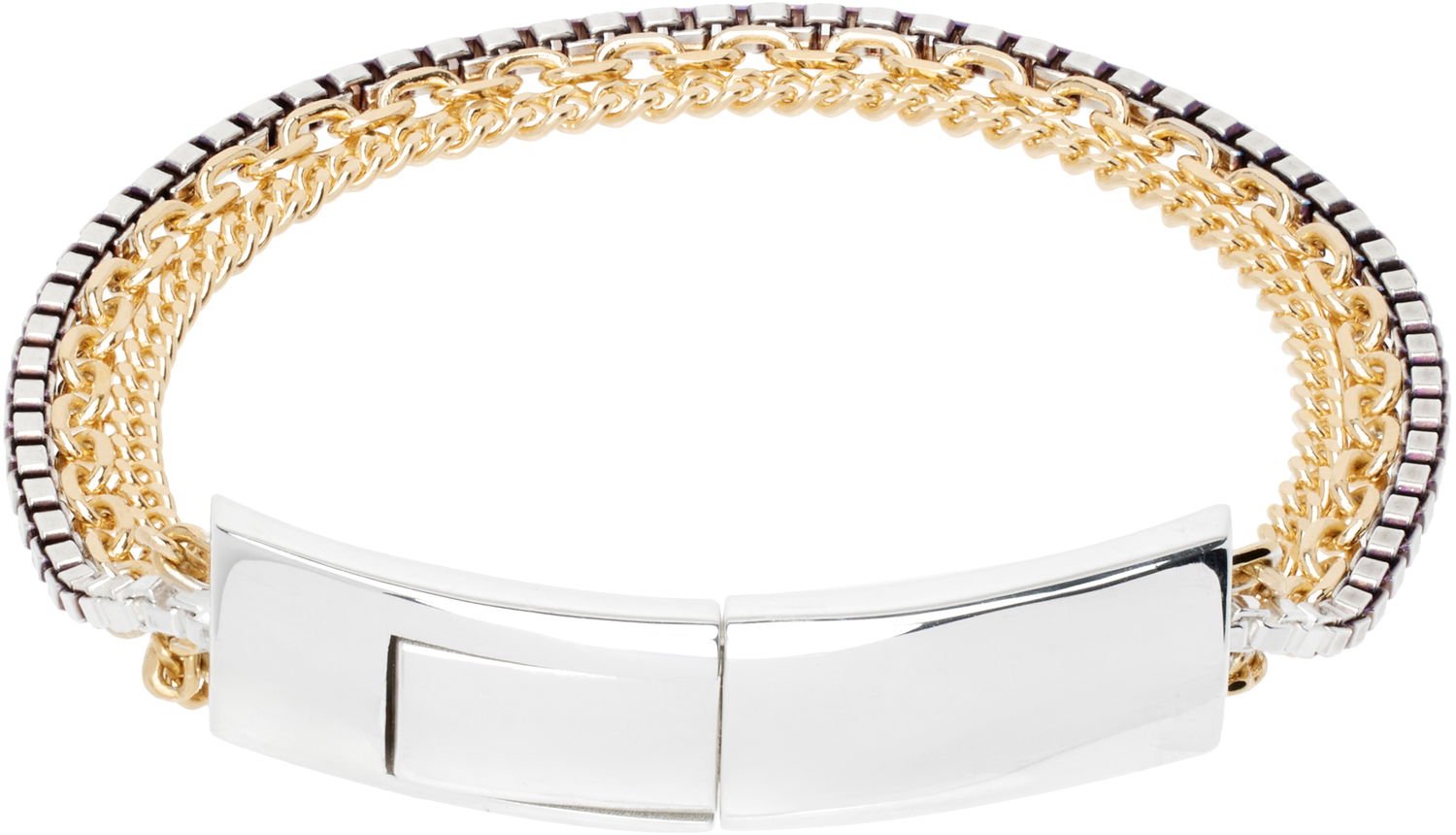 Гривна Bottega Veneta Bottega Veneta Chain Bracelet with Gold & Silver Details Металик | 765273V507D8119, 0