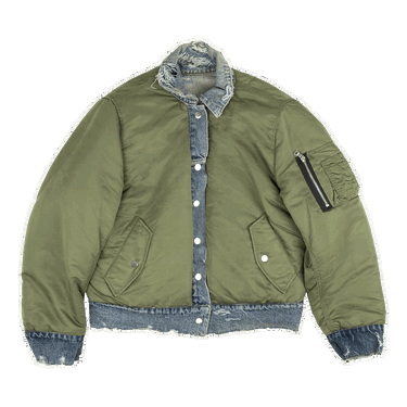 Яке AMIRI Reverse Trucker Denim Bomber Jacket Зелено | WORTB NYLINO BLUE, 0