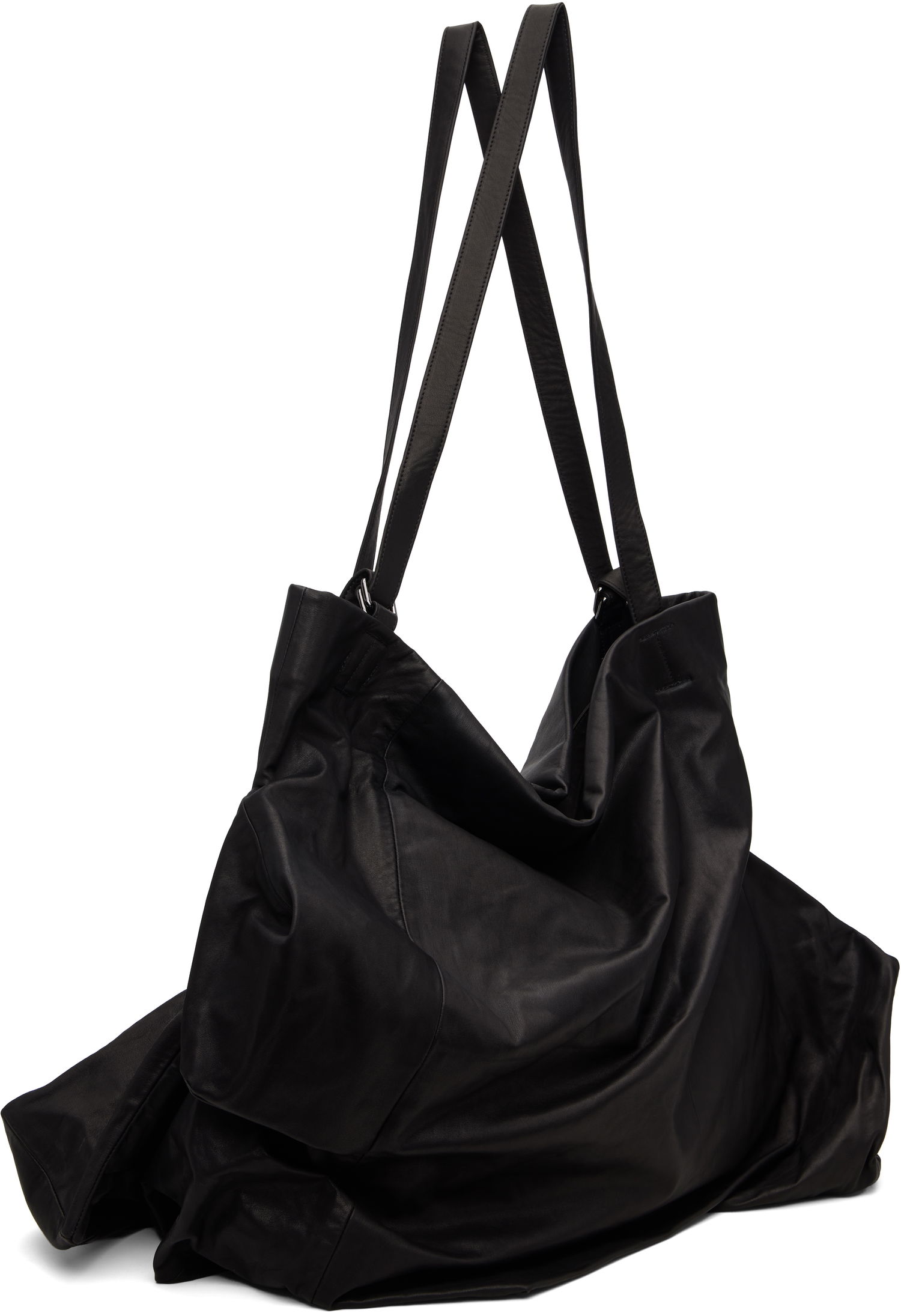 Голяма пазарска чанта Yohji Yamamoto Unevenness Leather Tote Bag Черно | DA-I72-798, 1