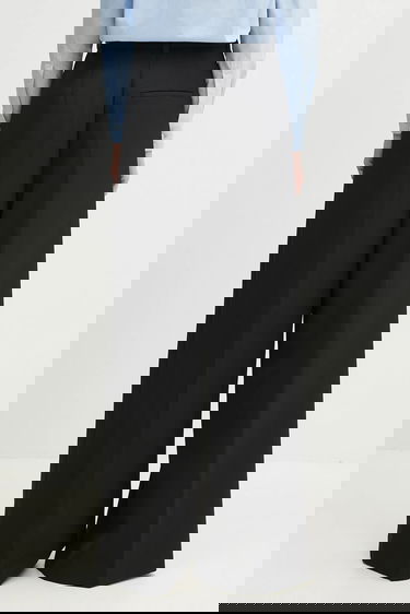 Панталони Anine Bing Lou Wide-Leg High Waist Pleated Trouser Черно | A.03.10389, 2