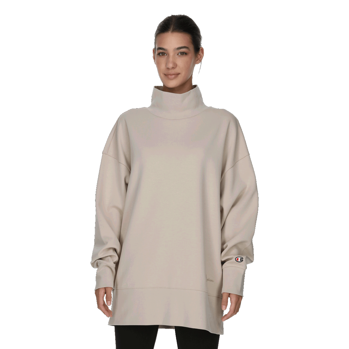 Суитчър Champion Face Mock Neck Tunic Sweatshirt Бежово | 117775-MS030, 0