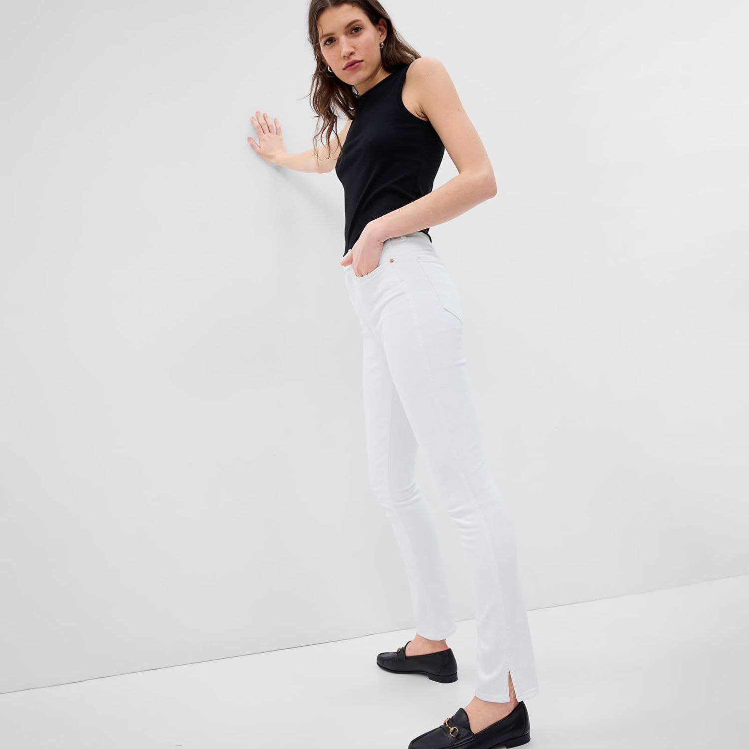 Дънки GAP Denim Pants Vintage Slim High Rise Optic White Бяло | 570955-00, 1