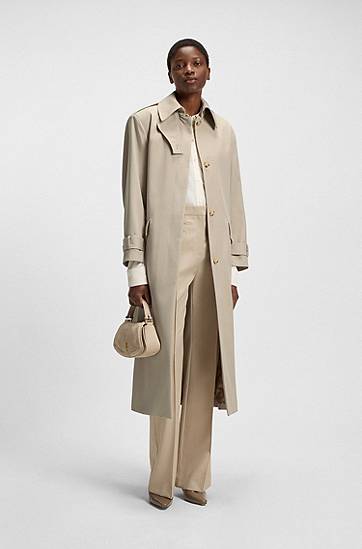 Тренчкот BOSS Virgin Wool Belted Trench Coat Бежово | 50543198, 1