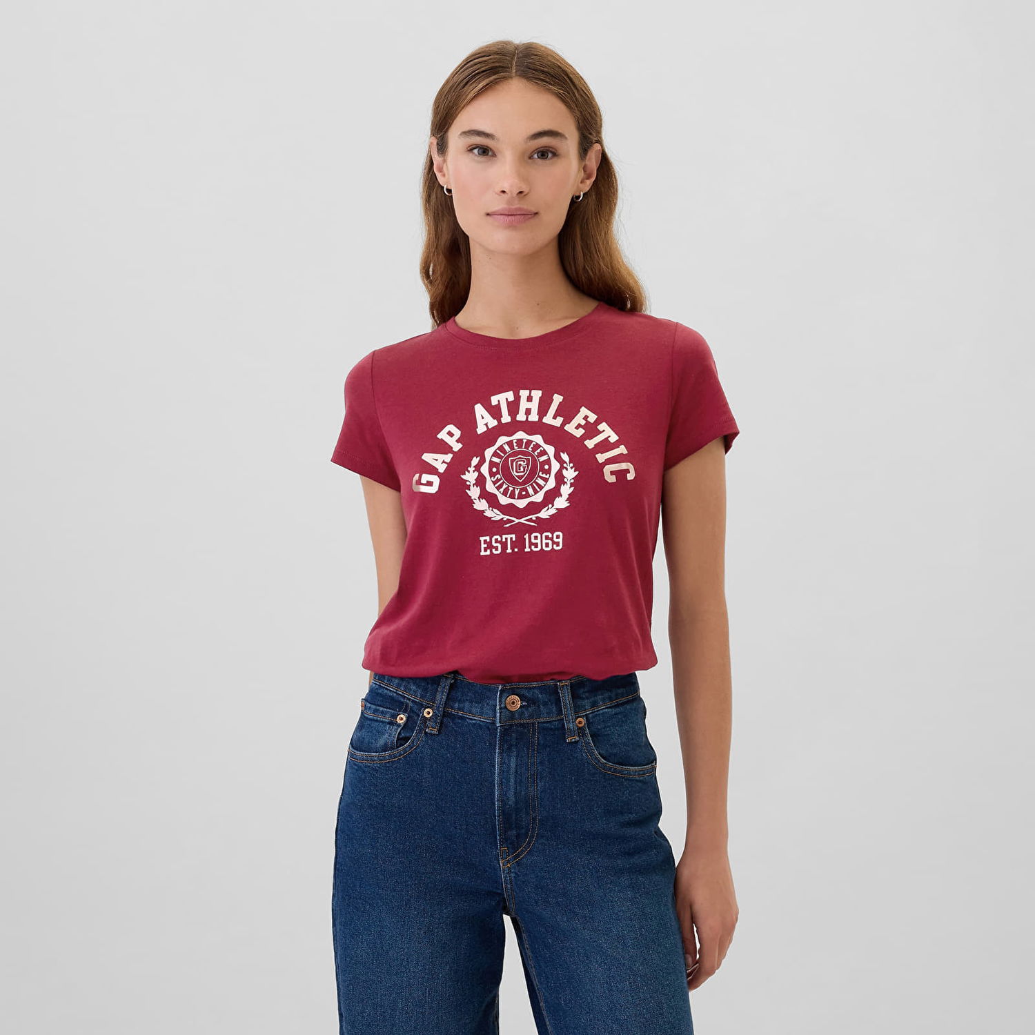 Тениска GAP T-shirt Shortsleeve Tee Beet Red M Червено | 795743-33, 0