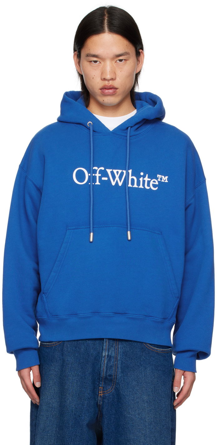 Суитчър Off-White Blue Big Bookish Skate Hoodie Синьо | OMBB085F24FLE0034501