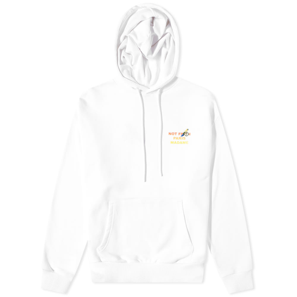 Суитчър Drôle de Monsieur Parrot Back Slogan Popover Hoody Бяло | SS22-HO104-WT, 0