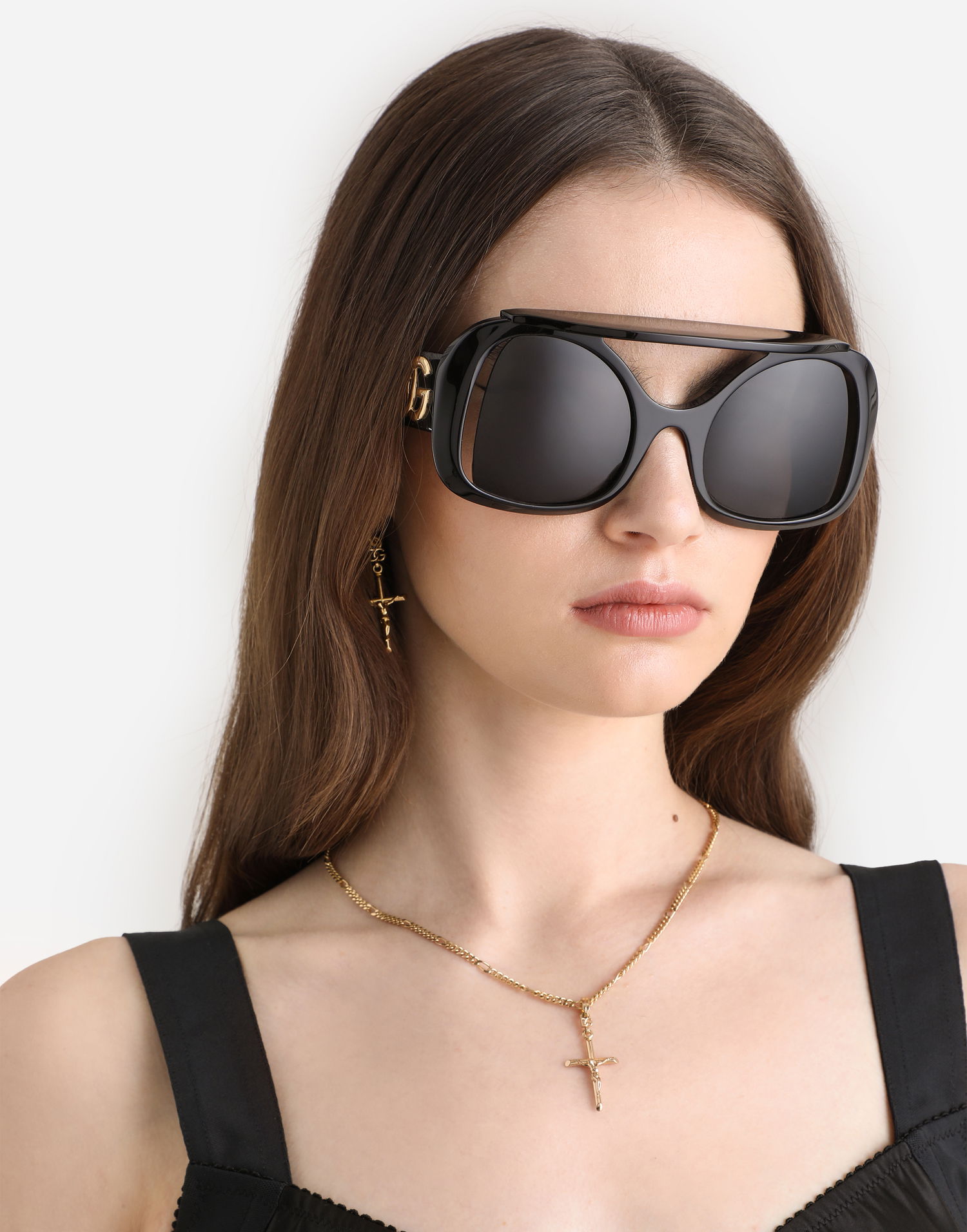 Слънчеви очила Dolce & Gabbana Sicilian Street Flat Top Acetate Sunglasses Черно | VG4549VP1879V000, 1