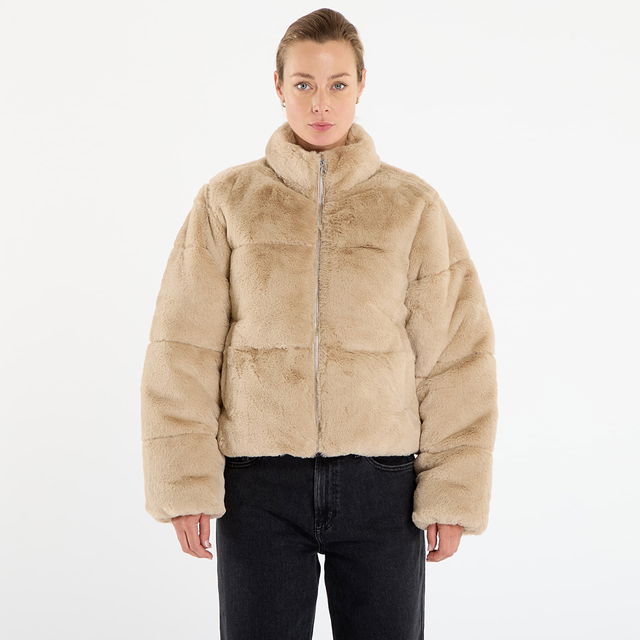 Short Faux Fur Puffer Jacket