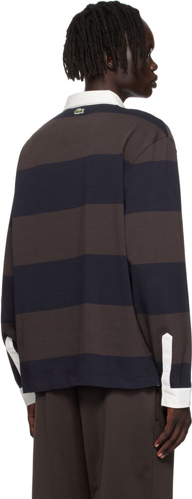 Поло тениска Lacoste Lacoste Relaxed Fit Striped Rugby Polo Кафяво | KH5916_6IY, 2